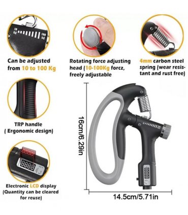 Sport 10-100 kg Hand Grip Strengthener Adjustable Forearm Wrist Finger Trainer~