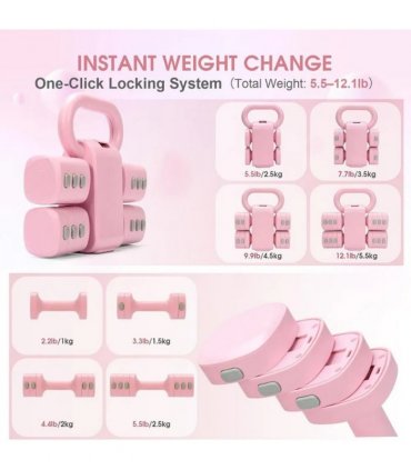 Multifunctional Dumbbells 2in 1 Home Dumbbell Kettlebells Adjustable Weight
