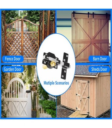 70mm Both Sides Gate Lock Garden Security Double Long Throw Bolt Rim Lock 5 Keys