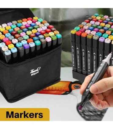 80 Farbe Acrylstifte Marker Set Permanent Pen Für DIY Graffiti Sketch Dual Pen