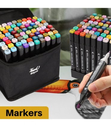 80 Farbe Acrylstifte Marker Set Permanent Pen Für DIY Graffiti Sketch Dual Pen