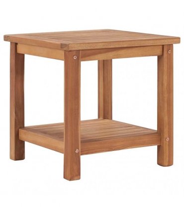 vidaXL Coffee Table | Natural Teak | Solid Teak Wood | 45x45x45 cm | Storage