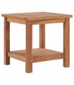 vidaXL Coffee Table | Natural Teak | Solid Teak Wood | 45x45x45 cm | Storage
