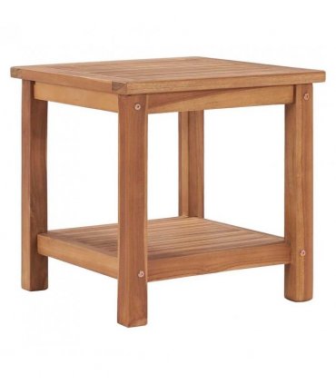 vidaXL Coffee Table | Natural Teak | Solid Teak Wood | 45x45x45 cm | Storage
