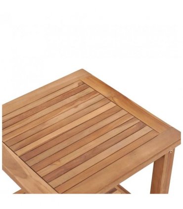 vidaXL Coffee Table | Natural Teak | Solid Teak Wood | 45x45x45 cm | Storage