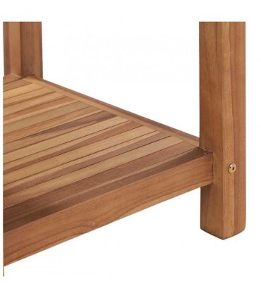 vidaXL Coffee Table | Natural Teak | Solid Teak Wood | 45x45x45 cm | Storage