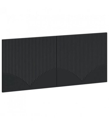 vidaXL Wall-Mounted Headboard HOORN Black Engineered Wood