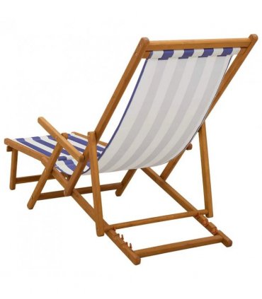 vidaXL Folding Sun Lounger 3 Position Solid Eucalyptus Wood