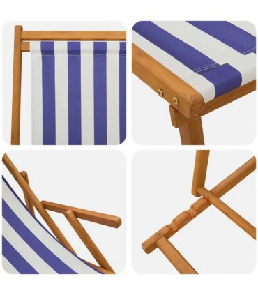 vidaXL Folding Sun Lounger 3 Position Solid Eucalyptus Wood