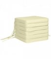 Chair Cushion Set of 6 Cream White 42L x 42W x 5Tcm Indoor Outdoor Garden Patio