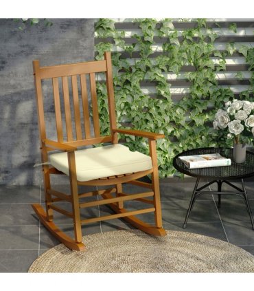 Chair Cushion Set of 6 Cream White 42L x 42W x 5Tcm Indoor Outdoor Garden Patio