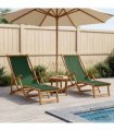 vidaXL Folding Sun Lounger 2 pcs 3 Position Solid Eucalyptus Wood