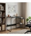 vidaXL Desk with Storage Black Oak 100 x 50 x 75 cm