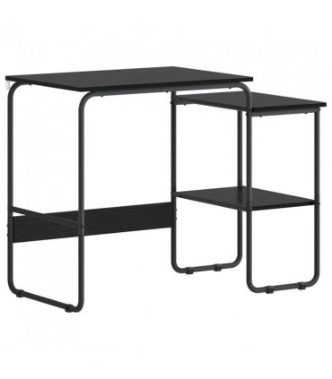 vidaXL Desk with Storage Black Oak 100 x 50 x 75 cm