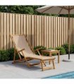 vidaXL Folding Sun Lounger 3 Position Solid Eucalyptus Wood Taupe