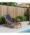vidaXL Folding Sun Lounger 3 Position Solid Eucalyptus Wood Blue