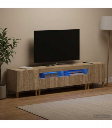 vidaXL 5 Piece LED TV Cabinet Sonoma Oak Engineered Wood