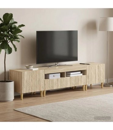 vidaXL 5 Piece LED TV Cabinet Sonoma Oak Engineered Wood