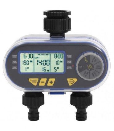 vidaXL Digital Water Timer | Black, Blue, Grey | ABS | Medium