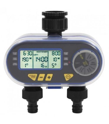 vidaXL Digital Water Timer | Black, Blue, Grey | ABS | Medium