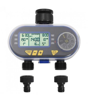 vidaXL Digital Water Timer | Black, Blue, Grey | ABS | Medium