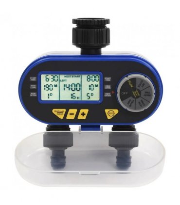 vidaXL Digital Water Timer | Black, Blue, Grey | ABS | Medium