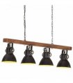 vidaXL Industrial Ceiling Lamp Black E27 Mango Wood