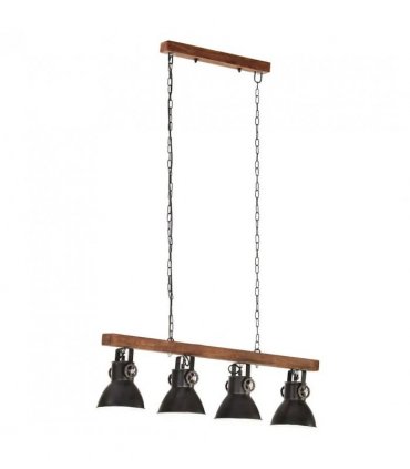 vidaXL Industrial Ceiling Lamp Black E27 Mango Wood