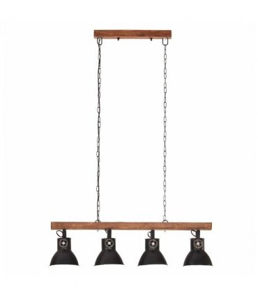 vidaXL Industrial Ceiling Lamp Black E27 Mango Wood
