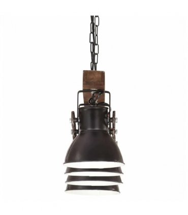 vidaXL Industrial Ceiling Lamp Black E27 Mango Wood