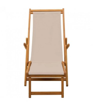 vidaXL Folding Sun Lounger Solid Eucalyptus Wood Beige