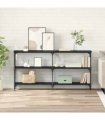 vidaXL Console Table Black Oak 150 x 29 x 75 cm
