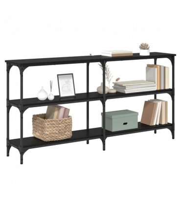 vidaXL Console Table Black Oak 150 x 29 x 75 cm