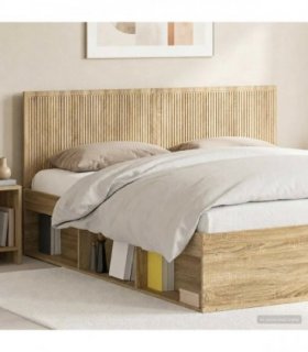 vidaXL Wall-Mounted Headboard EDE Sonoma Oak Engineered Wood