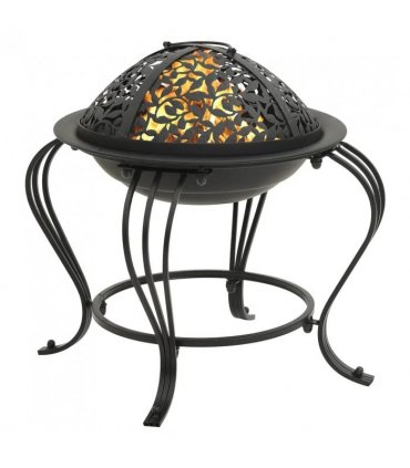 vidaXL Fire Pit with Poker 49 cm Steel