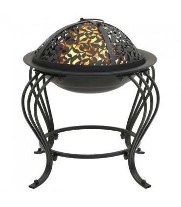 vidaXL Fire Pit with Poker 49 cm Steel