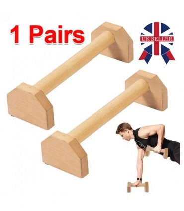 1 Pair 30cm Wooden Push up Bars Parallettes Bars Home Gym Workout Equipment