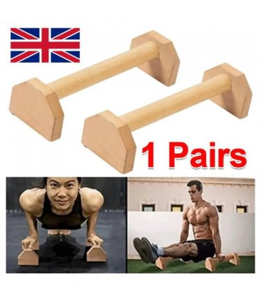 1 Pair 30cm Wooden Push up Bars Parallettes Bars Home Gym Workout Equipment