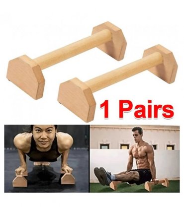 1 Pair 30cm Wooden Push up Bars Parallettes Bars Home Gym Workout Equipment