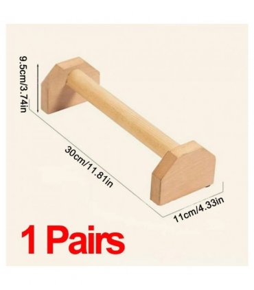 1 Pair 30cm Wooden Push up Bars Parallettes Bars Home Gym Workout Equipment