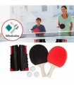 Table Tennis Kit Ping Pong Ball Retractable Net with 2 Paddles + 3 Balls