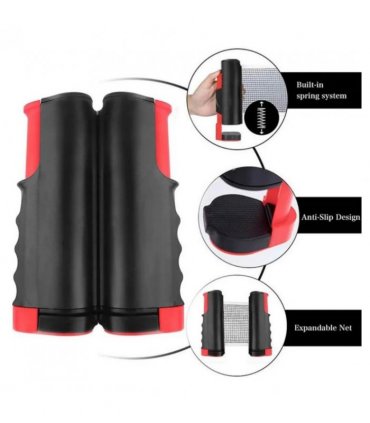 Table Tennis Kit Ping Pong Ball Retractable Net with 2 Paddles + 3 Balls