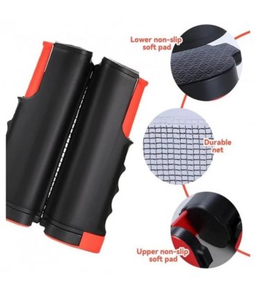 Table Tennis Kit Ping Pong Ball Retractable Net with 2 Paddles + 3 Balls