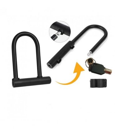 U Shaped Bike Lock Plum Pin W/ Two Keys Heavy Duty Cable
