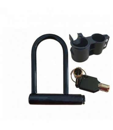 U Shaped Bike Lock Plum Pin W/ Two Keys Heavy Duty Cable