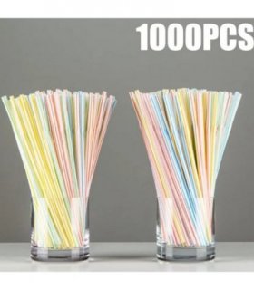 1000 x Plastic Straws Bendy Colourful Straw Birthday Wedding Summer Party Drink