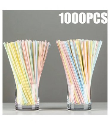 1000 x Plastic Straws Bendy Colourful Straw Birthday Wedding Summer Party Drink
