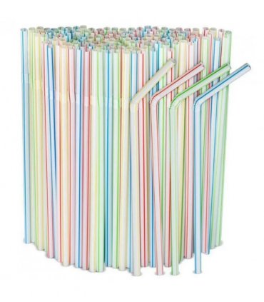 1000 x Plastic Straws Bendy Colourful Straw Birthday Wedding Summer Party Drink