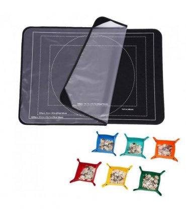 NEW Jigsaw Puzzle Board 1000 Pieces, 32"x22" Storage with 6 Sorting Trays & Cover UK