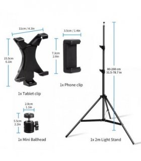 NEW 79" 2m Tablet Floor Stand Tripod Stable Phone Holder Mount 4-10.6" iPhone iPad UK